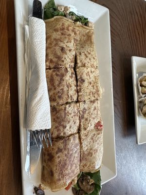 Mediterranean crepe was delicious. Very flavorful. Freshly made    at The Creperie Cafe in Seaside