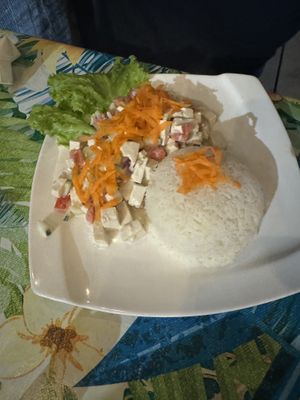 Poisson Cru - veganized  at Tiki Ma'a in Moorea