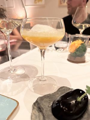 Fruit juice with mint foam  at Cuculia in Florence