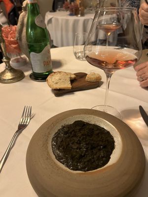 Carnarolli rice and ceps mushroom with porcini powderr  at Cuculia in Florence