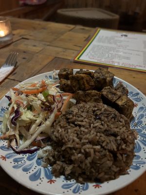 Vegan Jerk tofu dish  at The Jerk Spot in Pai