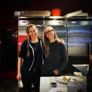 Chef Lisa consulting with Oly OlyKraut fermentation genius Sash Sunday.  Learn more: https://www.instagram.com/olykraut/ at The Mark Restaurant in Olympia