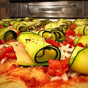 Pizza Spagnia, always vegan. at The Mark Restaurant in Olympia