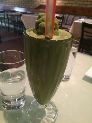 Matcha Smoothie at Vegetarian Haven in Toronto