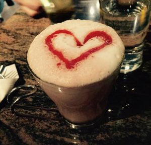 GINGER GRENADINE ALMOND MILK CHILLER at Vegetarian Haven in Toronto