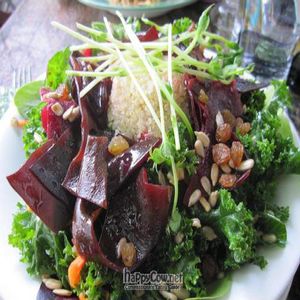 Kale salad at Vegetarian Haven in Toronto