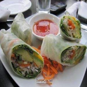 fresh spring rolls at Vegetarian Haven in Toronto