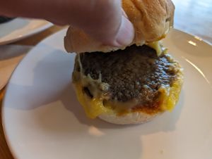 Inside the Beyond meat breakfast sandwich at Starbucks in Wolverhampton