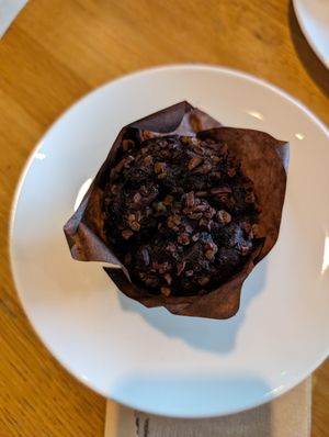 Chocolate and caramel muffin at Starbucks in Wolverhampton