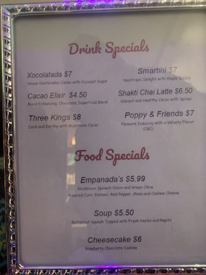 Special menu for our networking group event   at Cafe' Xocolatl in Sacramento