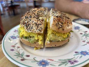 Bagel scramble   at Cafe' Xocolatl in Sacramento