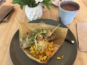 The tamales were good! Wish I had a chance to try the empanadas but they are no longer on the menu .  at Cafe' Xocolatl in Sacramento