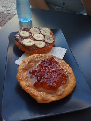 Peanut butter and jelly at Mekitsa and Coffee in Plovdiv