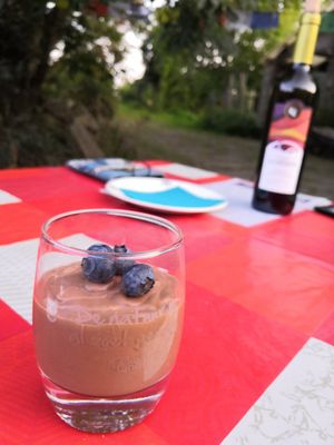 Vegan chocolate mousse at In Motion in Bertree