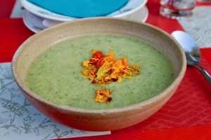 Lekkere soep met groenten vers uit de tuin. at In Motion in Bertree