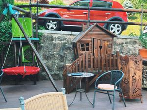 Kleiner Spielplatz auf der Terrasse  at Landgasthof Bergblick in Bernau Im Schwarzwald