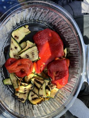 Bland cooked vegetables. This is the whole meal. Not filling at all    at La Cantina in Greve