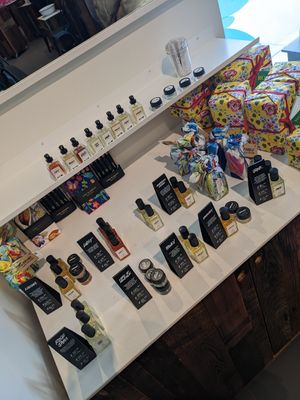 Perfume display and samplers at LUSH in Reno