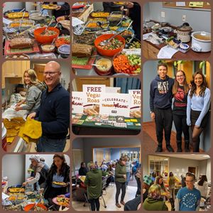 November 2022 ThanksLiving potluck at the Illinois Environmental Council at Project Animal Freedom Springfield IL in Springfield