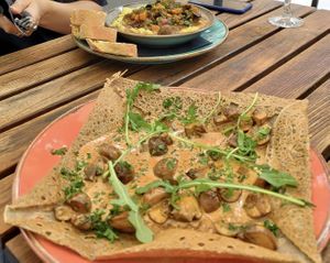  Champignon- galette en pilzgulasch  at Restaurant Jules Verne in Koenigswinter