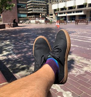 Very happy with my summer shoes!  at The Third Estate in North London