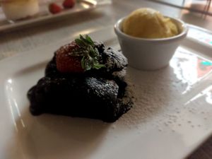 Vegan brownie at Pepperone Pizza y Pasta in Gran Canaria