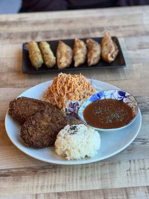 Soy cutlets and dumplings  at Lan's Kitchen in Jeju