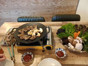 Korean soymeat BBQ at Lan's Kitchen in Jeju