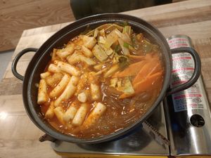 Tteokbokki hotpot at Lan's Kitchen in Jeju