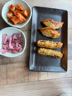 Spring rolls and dumplings   at Lan's Kitchen in Jeju