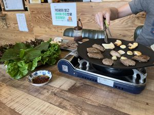 Vegan Korean BBQ!  at Lan's Kitchen in Jeju