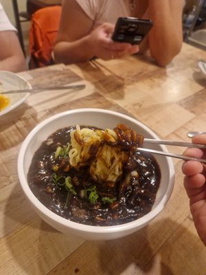 Traditional korean noodles at Lan's Kitchen in Jeju