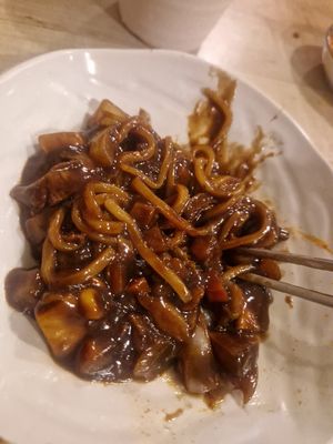 Traditional korean noodles at Lan's Kitchen in Jeju