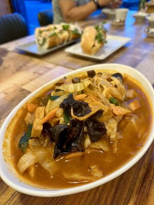 Sea food noodle soup at Lan's Kitchen in Jeju