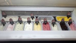 Many different flavors of vegan ice cream at Gramos Bajo Cero in Vina Del Mar