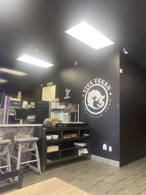 Utensil and Takeaway Station w/Viva Vegan Logo  at Viva Vegan Diner in Upland