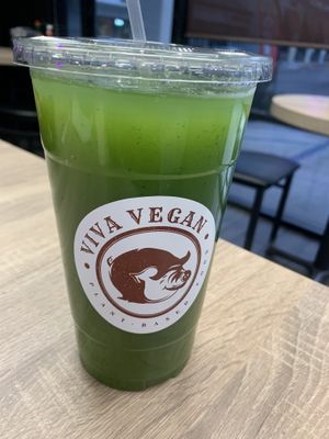 Cucumber lime agua fresca  at Viva Vegan Diner in Upland