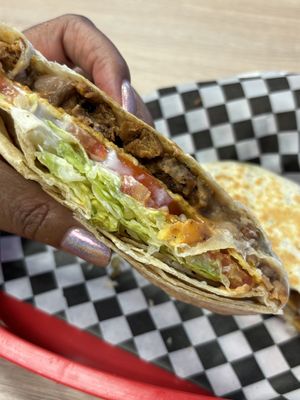 Crunchwrap w/asada 🔥  at Viva Vegan Diner in Upland