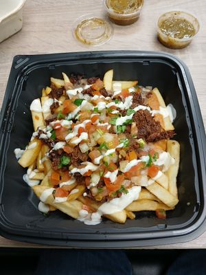 Birria fries at Viva Vegan Diner in Upland