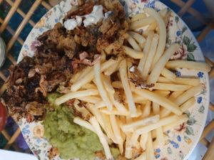 Banana blossom vish and chips 😋💚 at Mama Earth Restaurant - Pop Up in Solihull