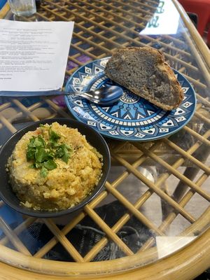 Small ‘soup’ and bread - you will not need more than a small, very very filling   at Mama Earth Restaurant - Pop Up in Solihull