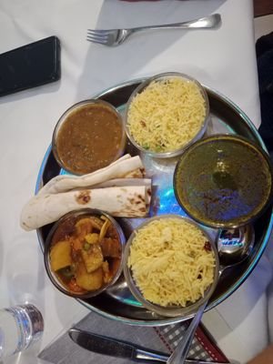 Vegetarian Thali at Taj Mahal in Graz
