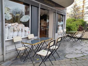 Outdoor tables at Chambelland in Brussels