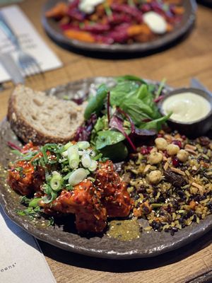 Sweet chili tofu  at Honest Greens - Caleido in Madrid