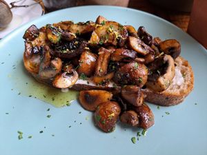 Miso mushrooms on sourdough at Remedy Coffee Shop in York