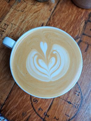 Latte at Remedy Coffee Shop in York