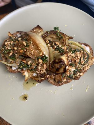 Cabbage on toast - yum!!  at Remedy Coffee Shop in York
