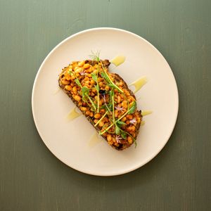 House beans on toast  at Remedy Coffee Shop in York