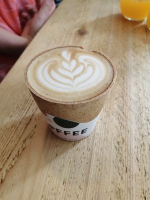 Edible coffee cup, designed for take out at Remedy Coffee Shop in York