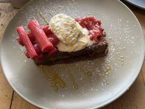 Rhubarb and lemon French toast 💛  at Remedy Coffee Shop in York
